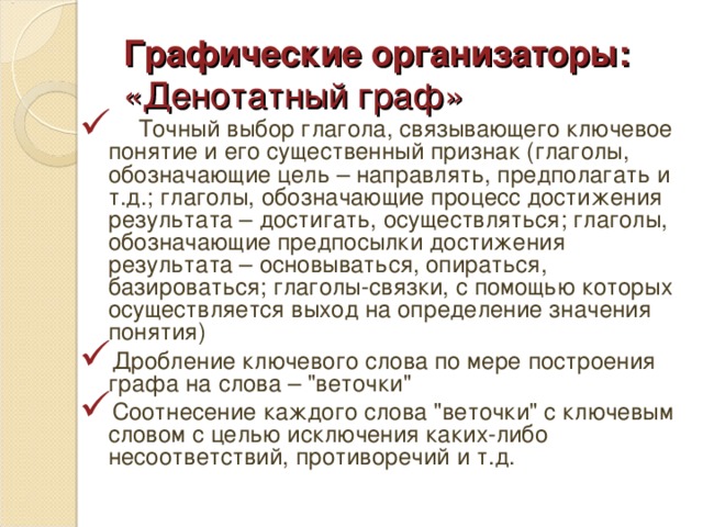 Графические организаторы: «Денотатный граф»