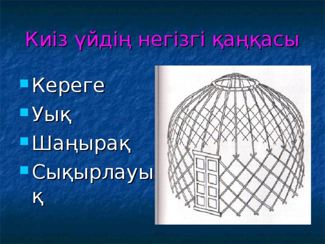 Для основных элементов юрты определи какими цифрами они отмечены на рисунке 1