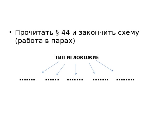 Прочитать § 44 и закончить схему (работа в парах)