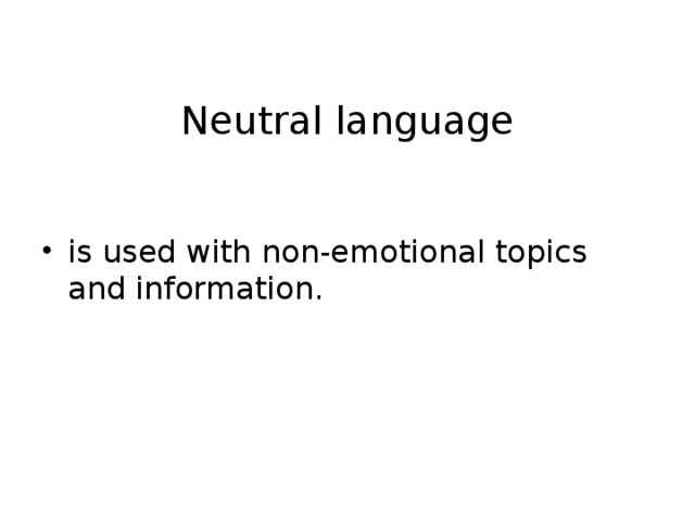 Neutral language