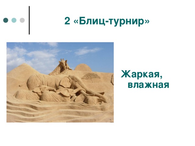 2 «Блиц-турнир» Жаркая, влажная