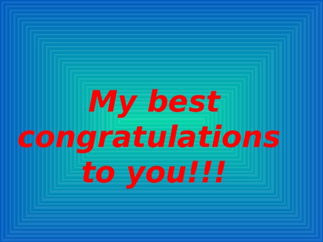 My best congratulations to you!!!