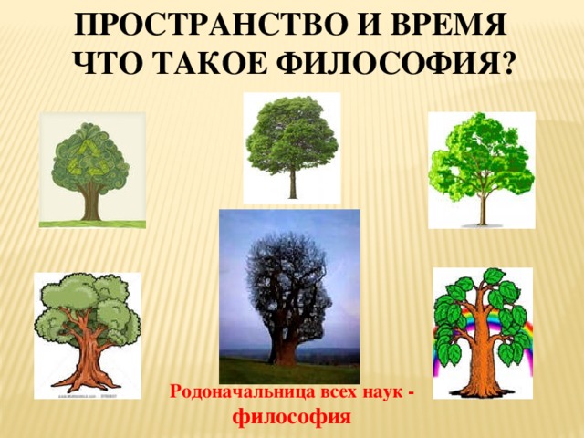 Пространство и время  Что такое философия? Родоначальница всех наук - философия