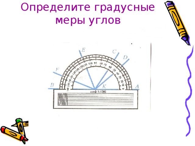 Проблемный  вопрос :   Как измерить угол при помощи транспортира?