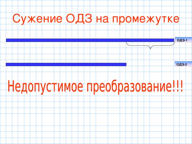 Сужение ОДЗ на промежутке ОДЗ-1 ОДЗ- 2