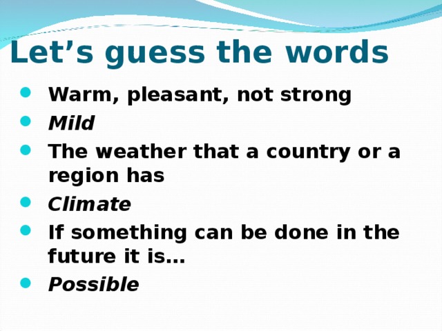 Let’s guess the words