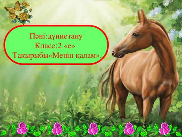 Пәні:дүниетану Класс:2 «е»  Тақырыбы«Менің қалам».