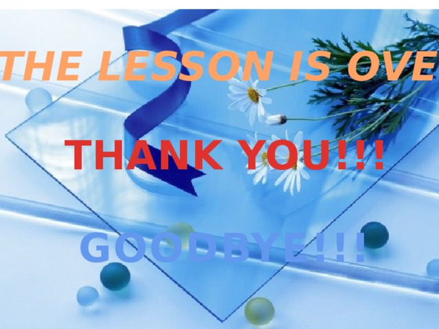 THE LESSON IS OVER! THANK YOU!!! GOODBYE!!!
