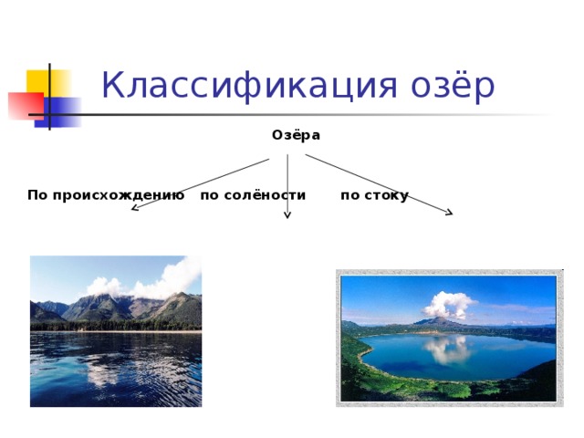 Пользуясь текстом параграфа составьте схему классификация озер