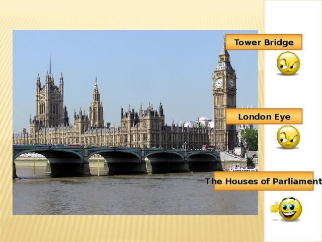 Tower Bridge London Eye The Houses of Parliament