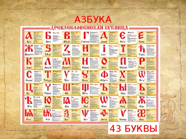 АЗБУКА 43 БУКВЫ