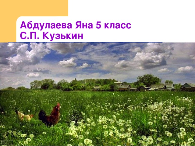 Абдулаева Яна 5 класс  С.П. Кузькин  «Деревня»