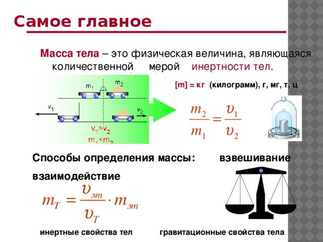 Масса первого тела