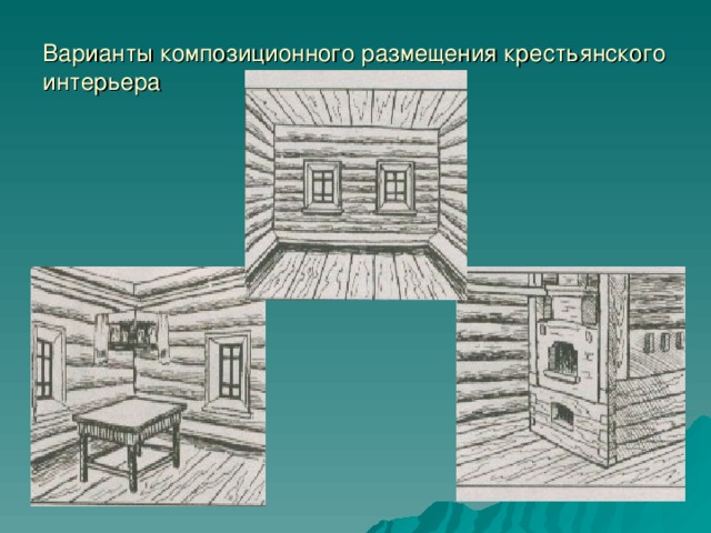 Укажите название композиционного элемента изображения внутреннего убранства помещения что ж