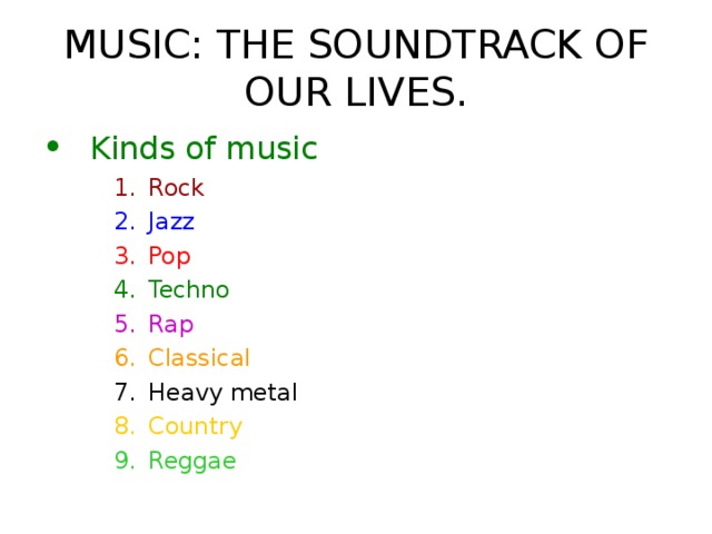 Kinds of music. Types of Music. Виды музыки на английском. Kinds of Music презентация.