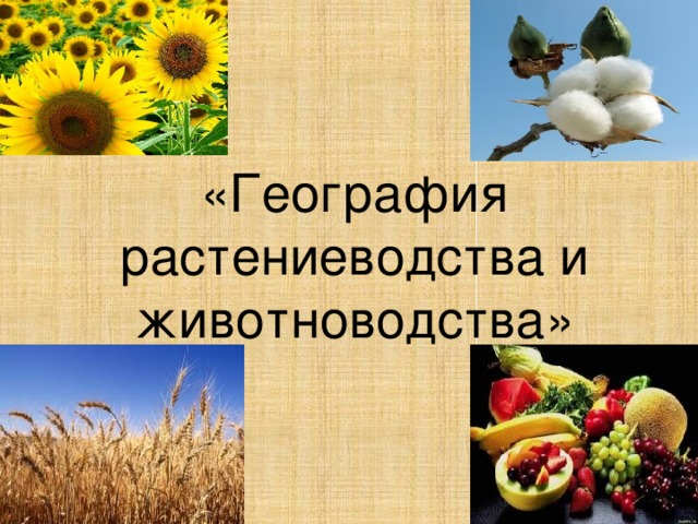 «География растениеводства и животноводства»