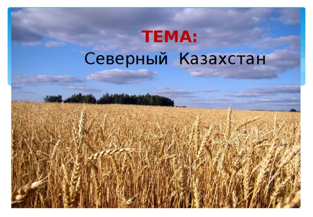 ТЕМА: Северный Казахстан