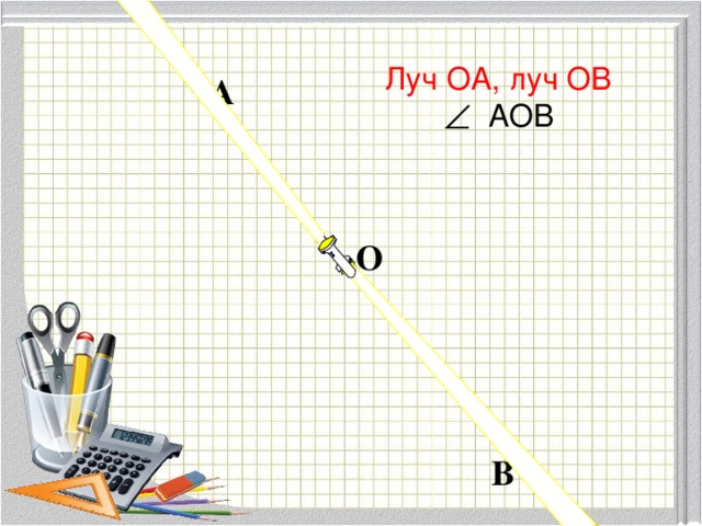 Луч ОА, луч ОВ  АОВ А О В