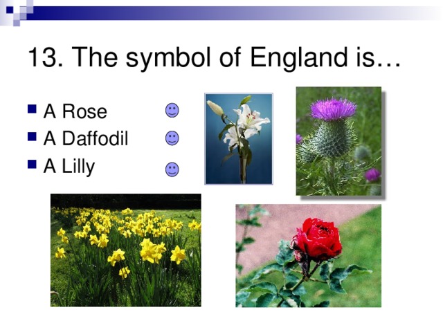 13. The symbol of England is…