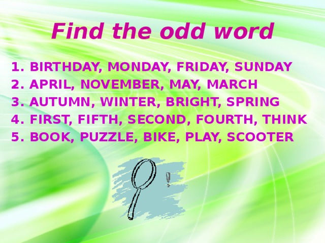 Find the odd word