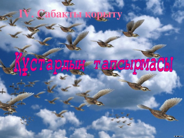 IV. Сабақты қорыту