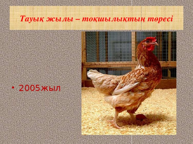 Тауық жылы – тоқшылықтың төресі