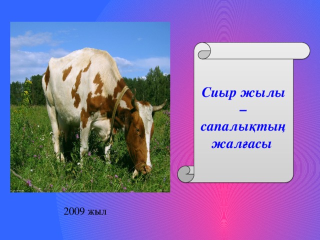 Сиыр жылы – сапалықтың жалғасы 2009 жыл