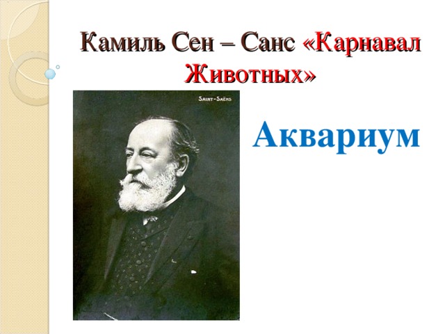 Камиль Сен – Санс «Карнавал Животных»            Аквариум