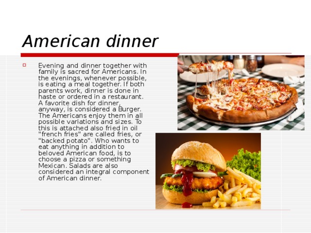 American dinner