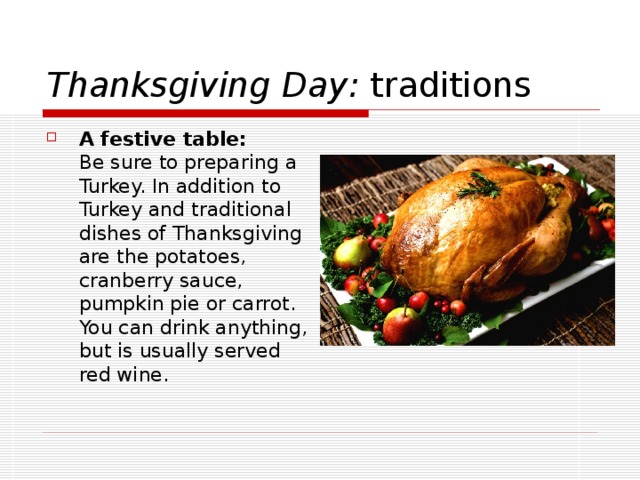 Thanksgiving Day: traditions
