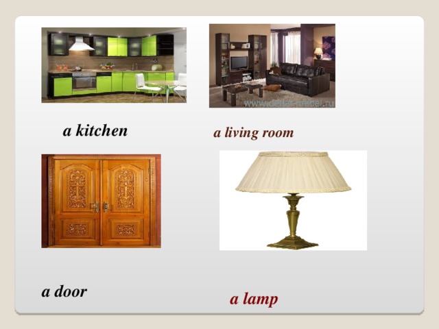 a kitchen  a living room a door a lamp