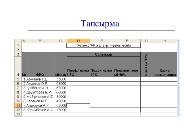 Тапсырма