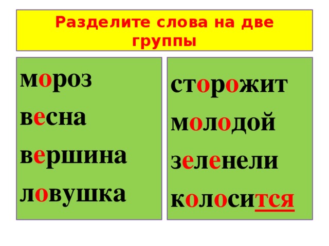 Слова с двумя безударными гласными в корне