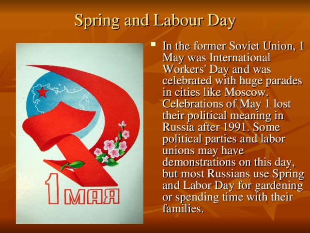 Spring and Labour Day
