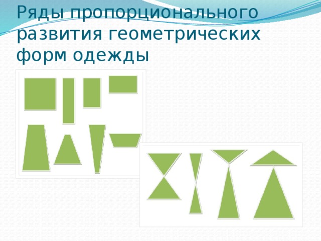 Ряды пропорционального развития геометрических форм одежды