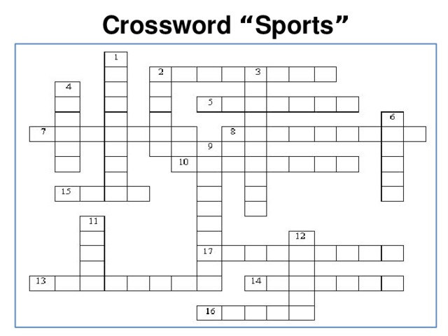 Crossword “ Sports ”