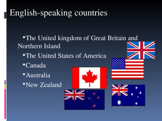 English-speaking countries