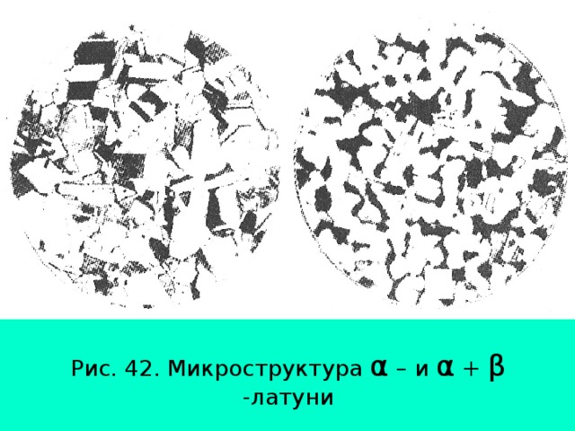 Рис. 42. Микроструктура α – и α + β -латуни