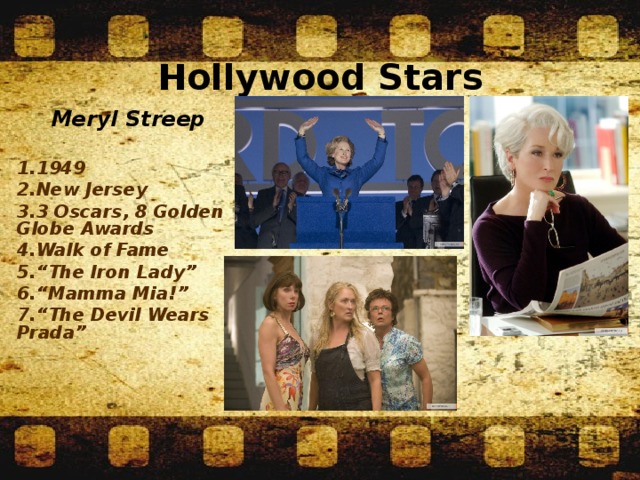 Hollywood Stars Meryl Streep