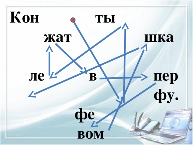 Кон ты жат шка    ле в пер фу.  фе вом