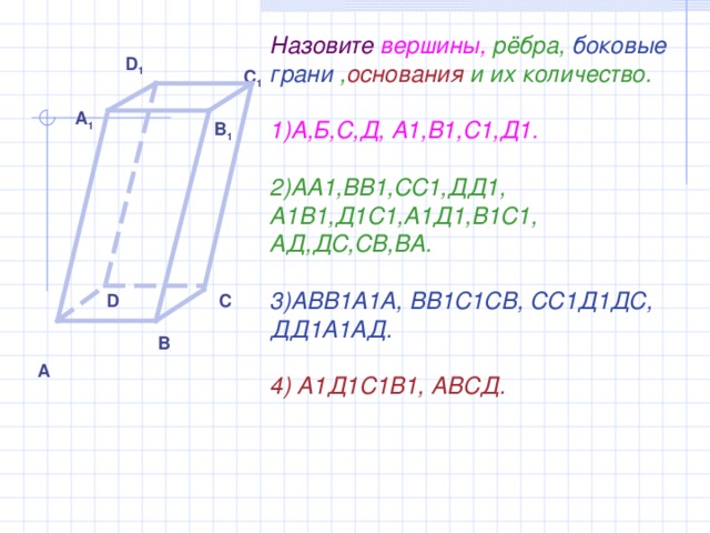 Параллелепипед рисунок грани ребра вершины