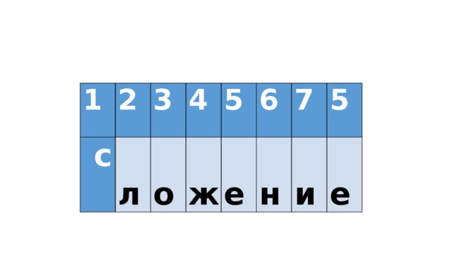 1 2   с   л 3 4   о   ж 5 6   е   н 7 5   и   е