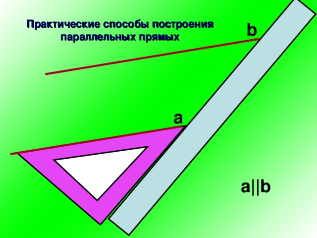 Практические способы построения параллельных прямых b а a||b