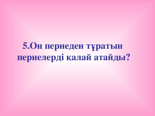 5.Он пернеден тұратын пернелерді қалай атайды?