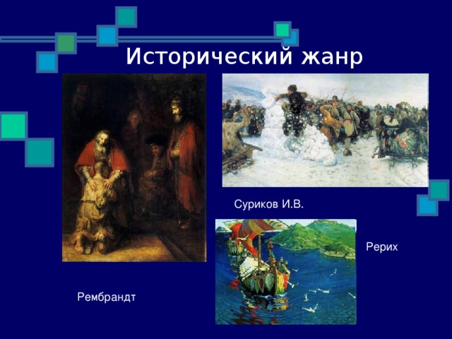 Исторический жанр Суриков И.В. Рерих Рембрандт