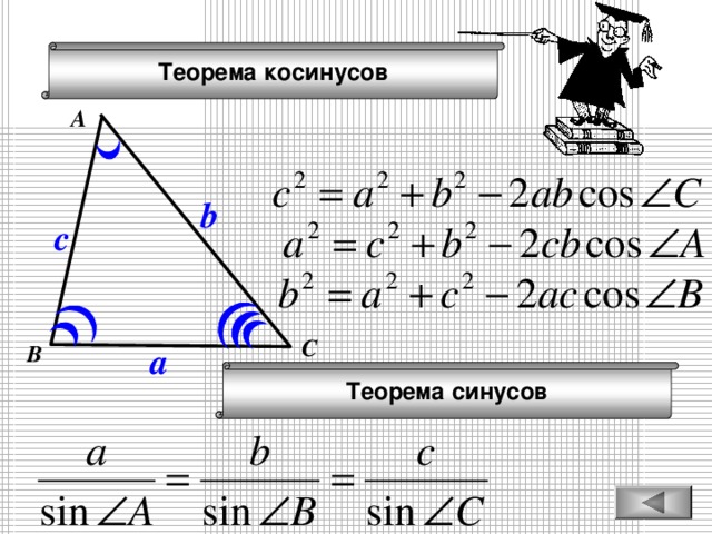 Теорема косинусов А b c С В a Теорема синусов