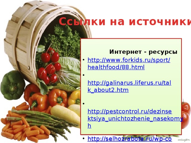 Ссылки на источники   Интернет - ресурсы