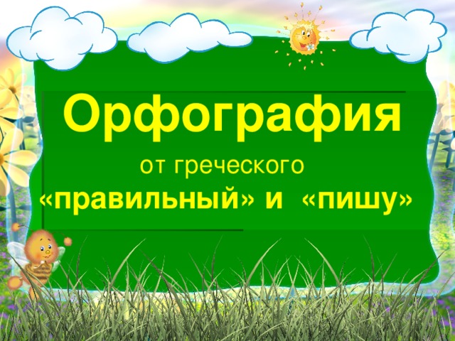 Орфография от греческого «правильный» и  «пишу»