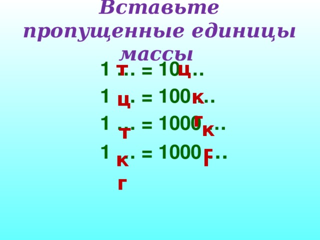 Единицы массы презентация