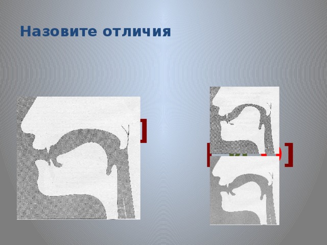 Назовите отличия О = [  О  ] Ё = [  Й’ О ] - Буква О обозначает один звук, буква Ё – два звука.